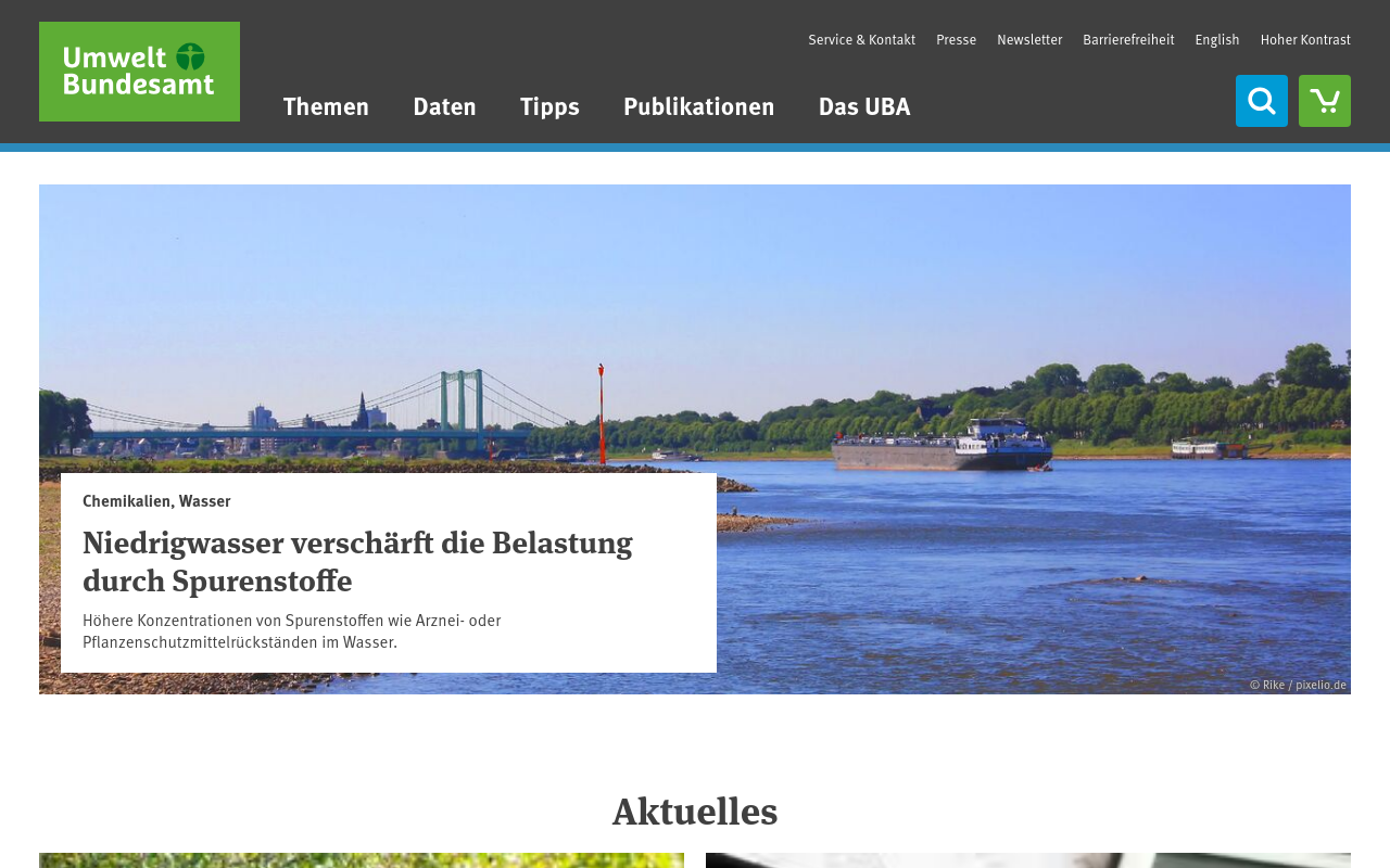 Gerenderte Browseransicht von umweltbundesamt.de