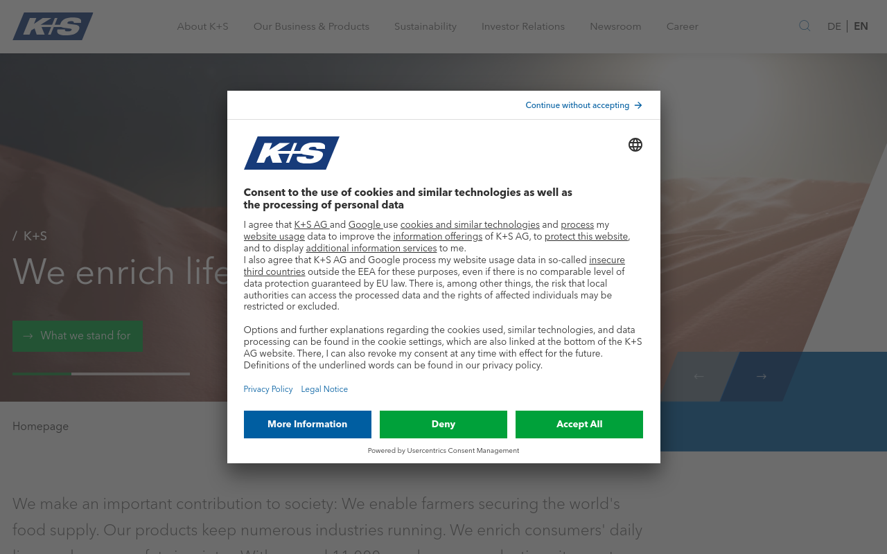 Gerenderte Browseransicht von kpluss.com