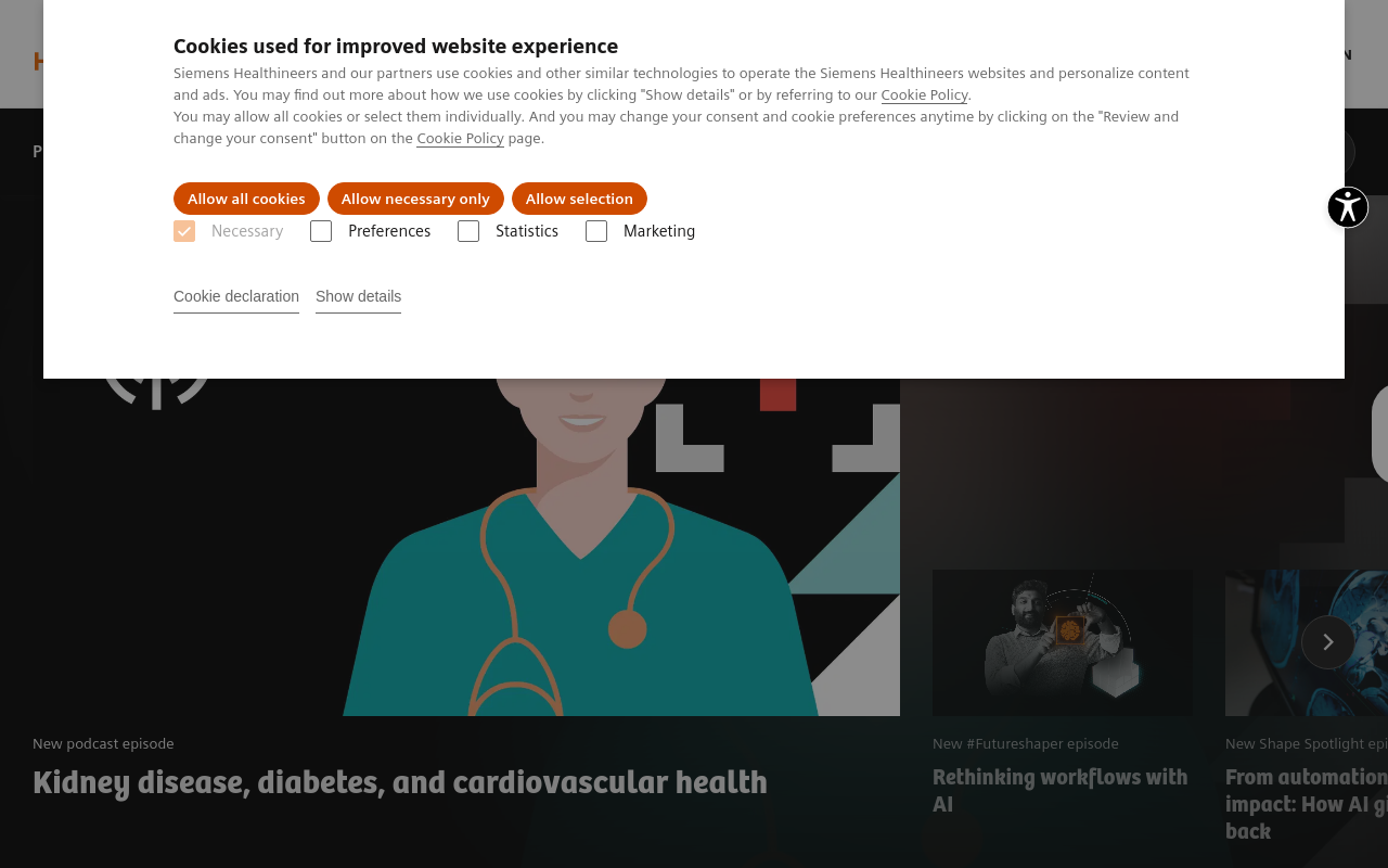 Gerenderte Browseransicht von siemens-healthineers.com