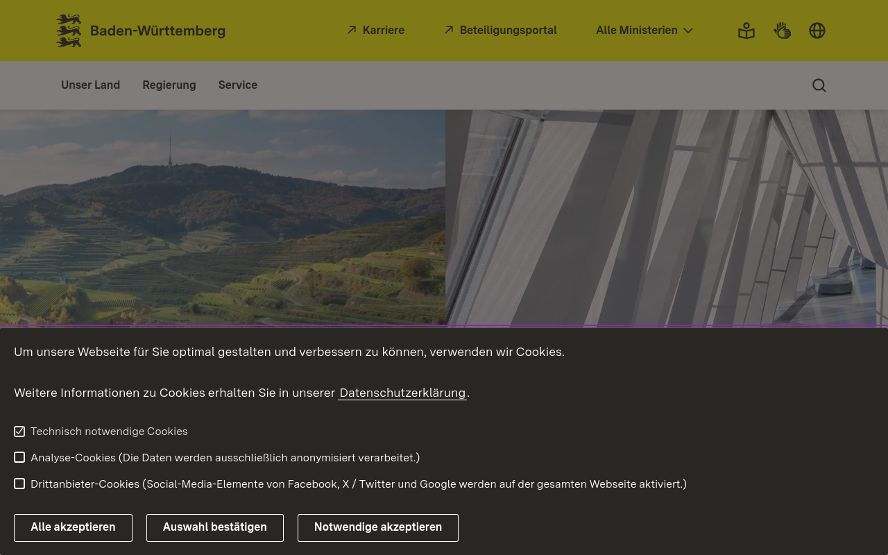 Gerenderte Browseransicht von baden-wuerttemberg.de