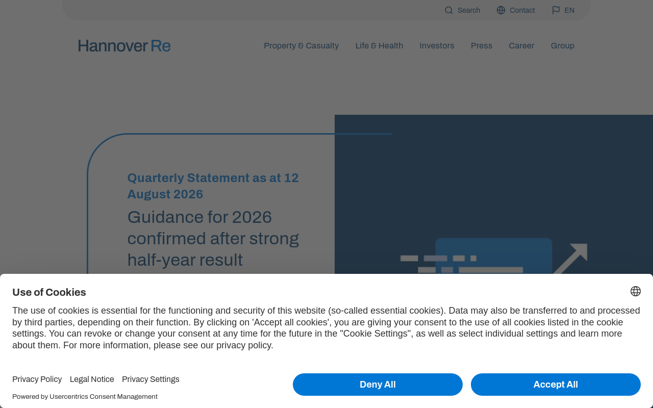 Gerenderte Browseransicht von hannover-re.com