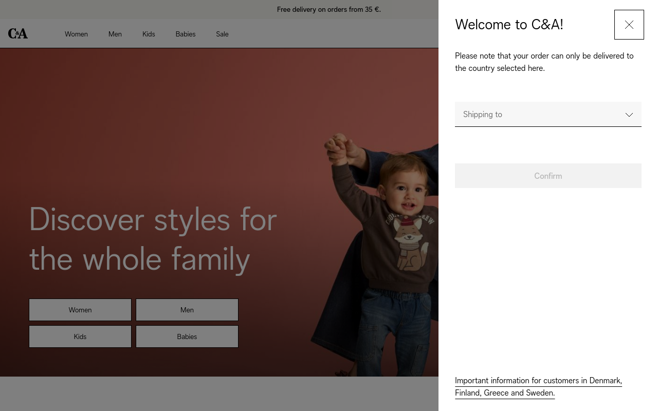 Gerenderte Browseransicht von c-and-a.com