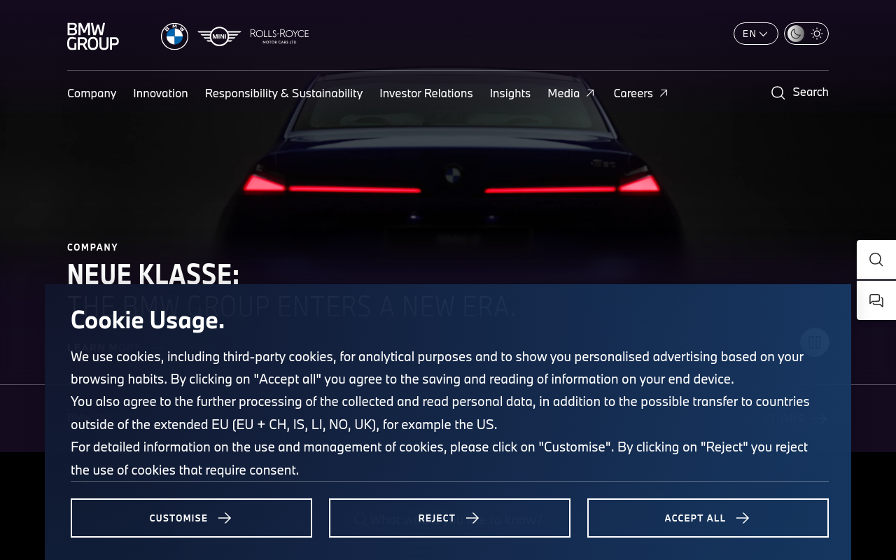 Gerenderte Browseransicht von bmwgroup.com