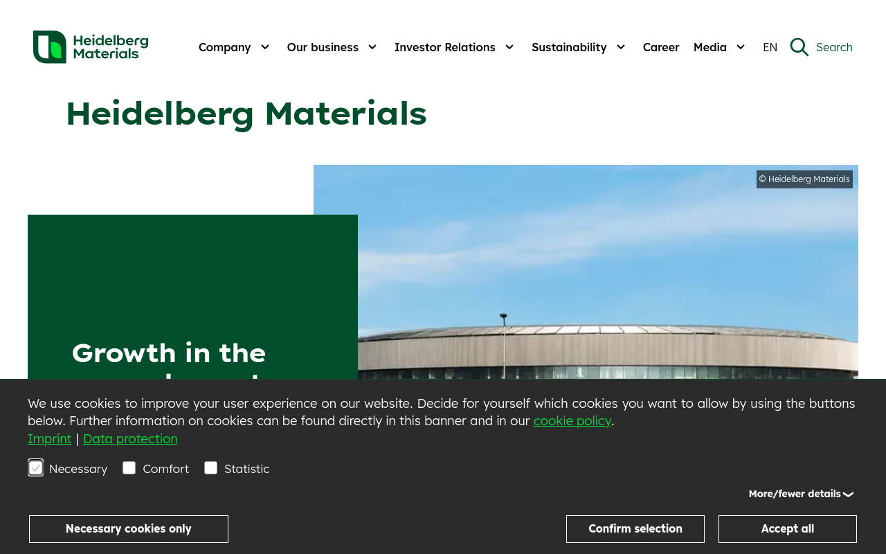 Gerenderte Browseransicht von heidelbergmaterials.com