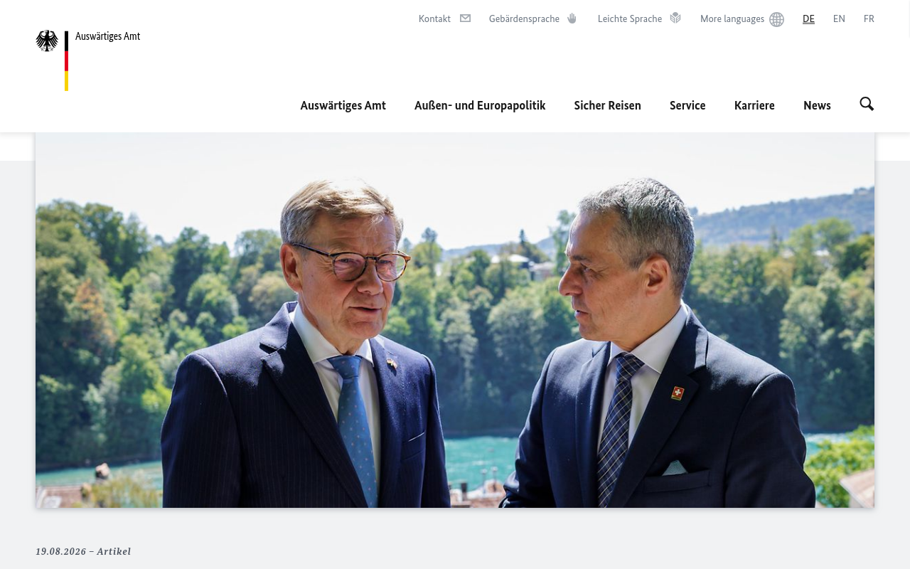 Gerenderte Browseransicht von auswaertiges-amt.de